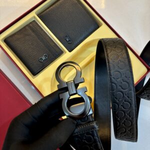Set Premium 3 en 1 en Cuero + Caja de Lujo | Ferragamo