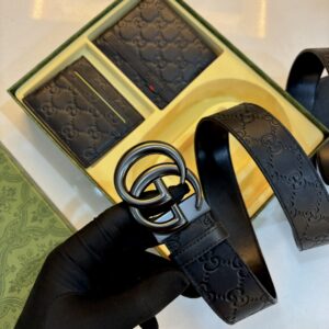 Set Premium 3 en 1 en Cuero + Caja de Lujo | Gucci